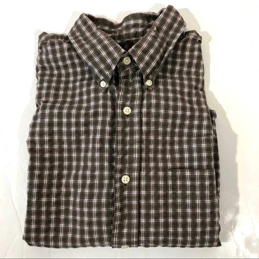 Eddie Bauer Relaxed Fit Green Plaid Casual Shirt - Picture 1 of 8